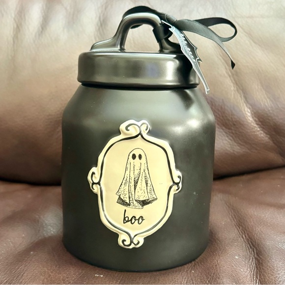 Rae Dunn Boo with Ghost Ceramic Halloween Canister - Picture 3 of 10